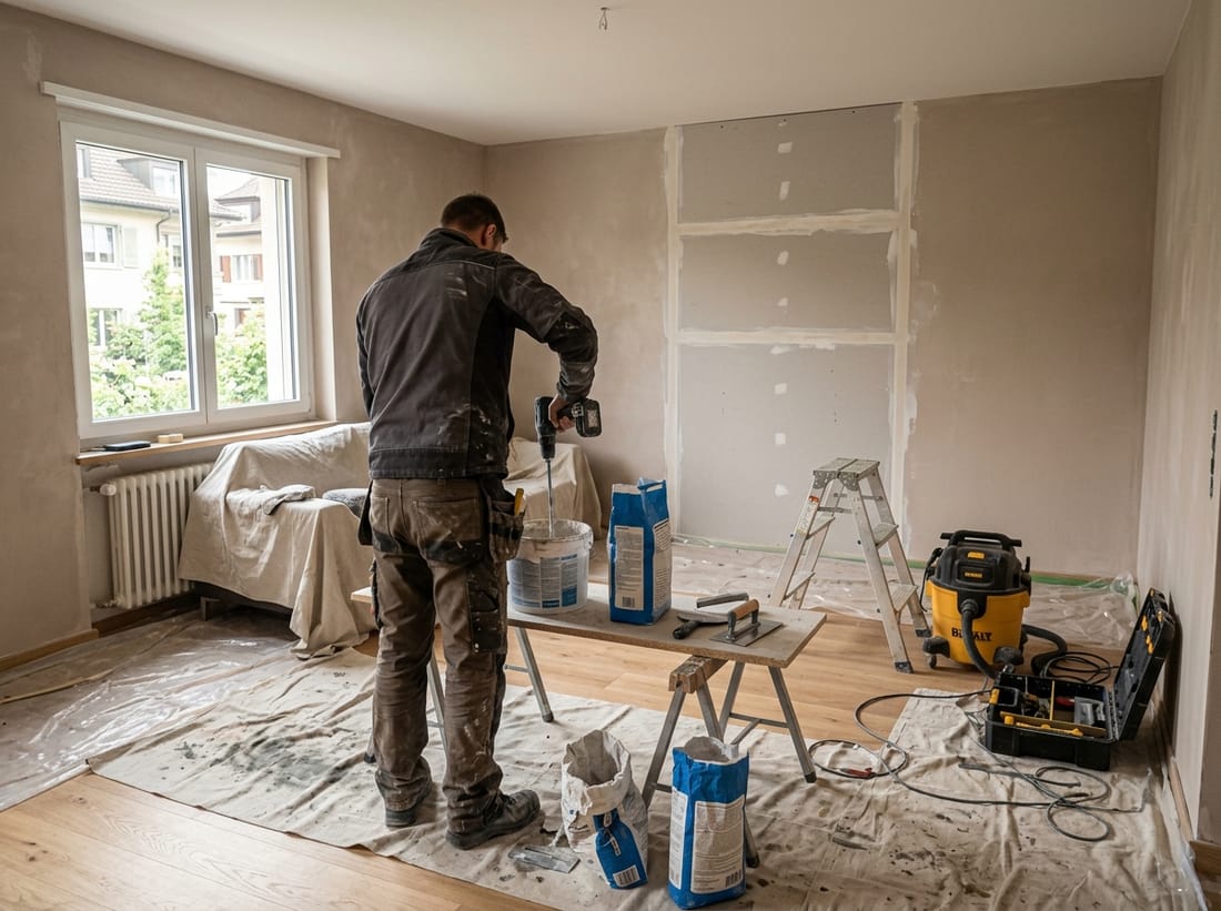 Exemple : pièce en cours de rénovation complète