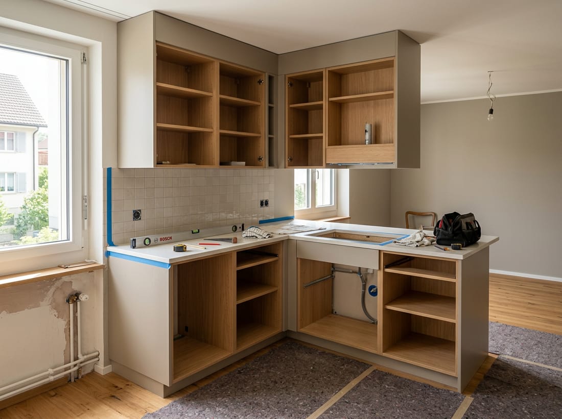 Exemple : cuisine en cours de rénovation